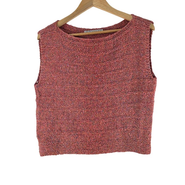 Ball & Skein & More Knit Vest Womens Size M Au 10 Pink Chunky Sleeveless 132991