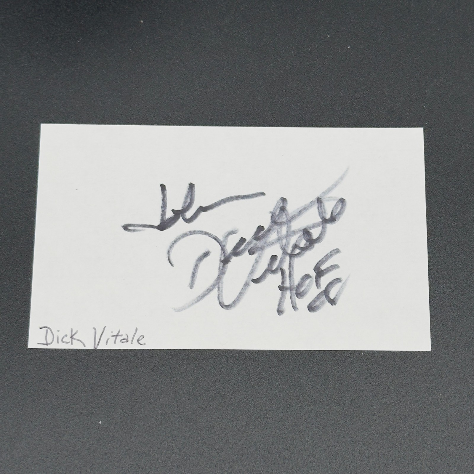 Dick Vitale Signed 3x5 Index Card HOF ESPN Broadcaster TTM Authentic Autograph