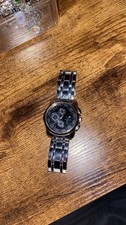 Orlando Mens Silver & Black Watch Adjustable With Extra Links