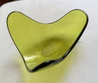 Vintage MCM  Blenko  free fom modernist  green glass bowl