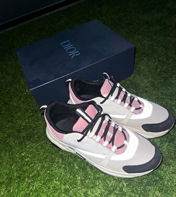 Dior Herren Low Top Sneaker Schnürung EU 44 Weiß/Rosa/Grau/Schwarz 20 HLS 44