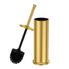 Brass Toilet Brush and Holder  Long Handled Gold Toilet Brush for Bathroom  Sta...