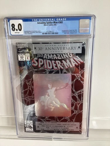 Amazing Spider-Man #365, 1st App. of Spider-Man 2099 Hologram Cover 1992 CGC 8.0