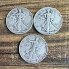1944 Liberty Walking Half Dollar Silver Coins 50C Circulated Lot of 3
