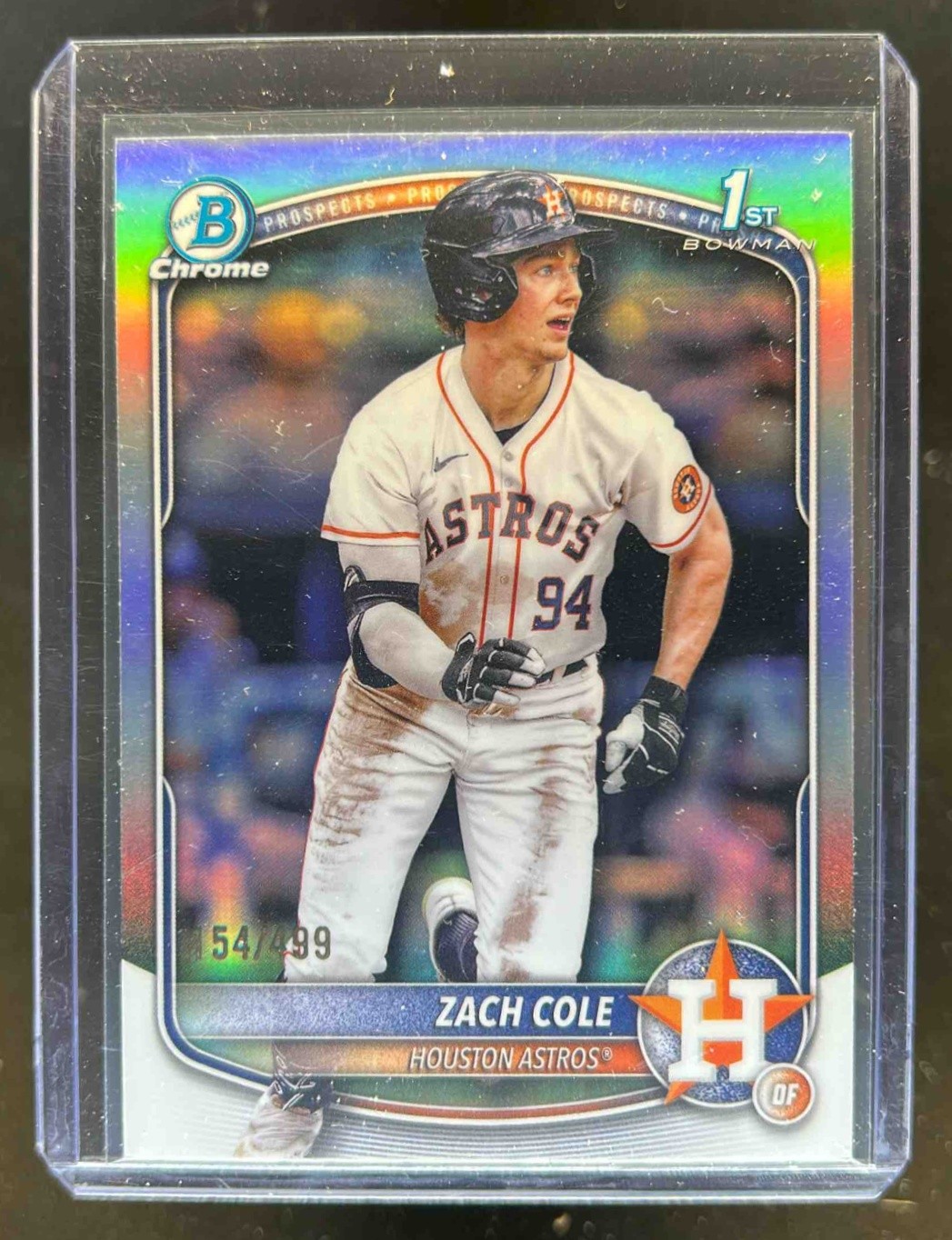 2025 Bowman Chrome Zach Cole Refractor 1st Prospect #154/499 Astros