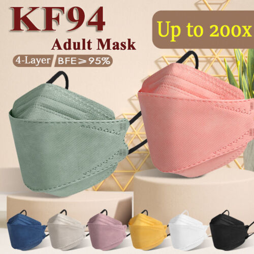 100PCS N95 KN95 FFP2 KF94 Certified Disposable Respirator 3D Face Mask 4Layer. - Picture 1 of 9
