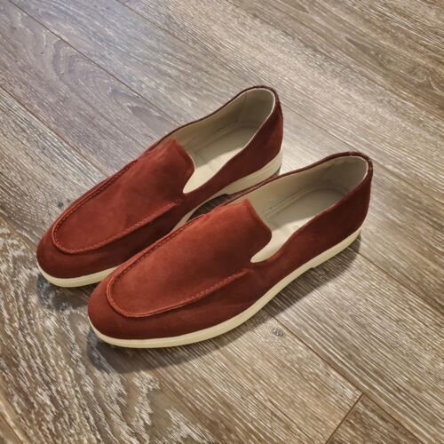 Zara Mens Sporty Loafers/Slip on Suede Shoes Maroon Size EU 43/ U
