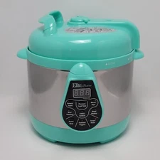 Elite Bistro By Maxi Matic EPC-202T Electric Pressure Cooker Turquoise 9 Buttons
