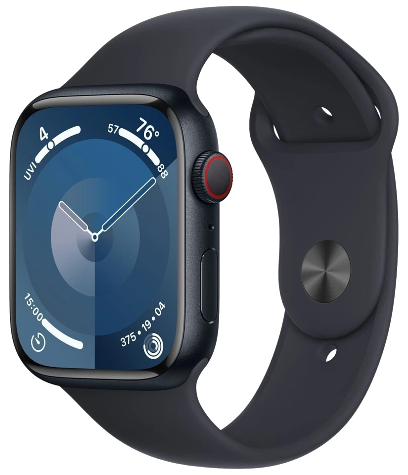 Apple Watch 9 LTE Mitternacht Alu 45mm Sportarmband Mitternacht S/M 3M597