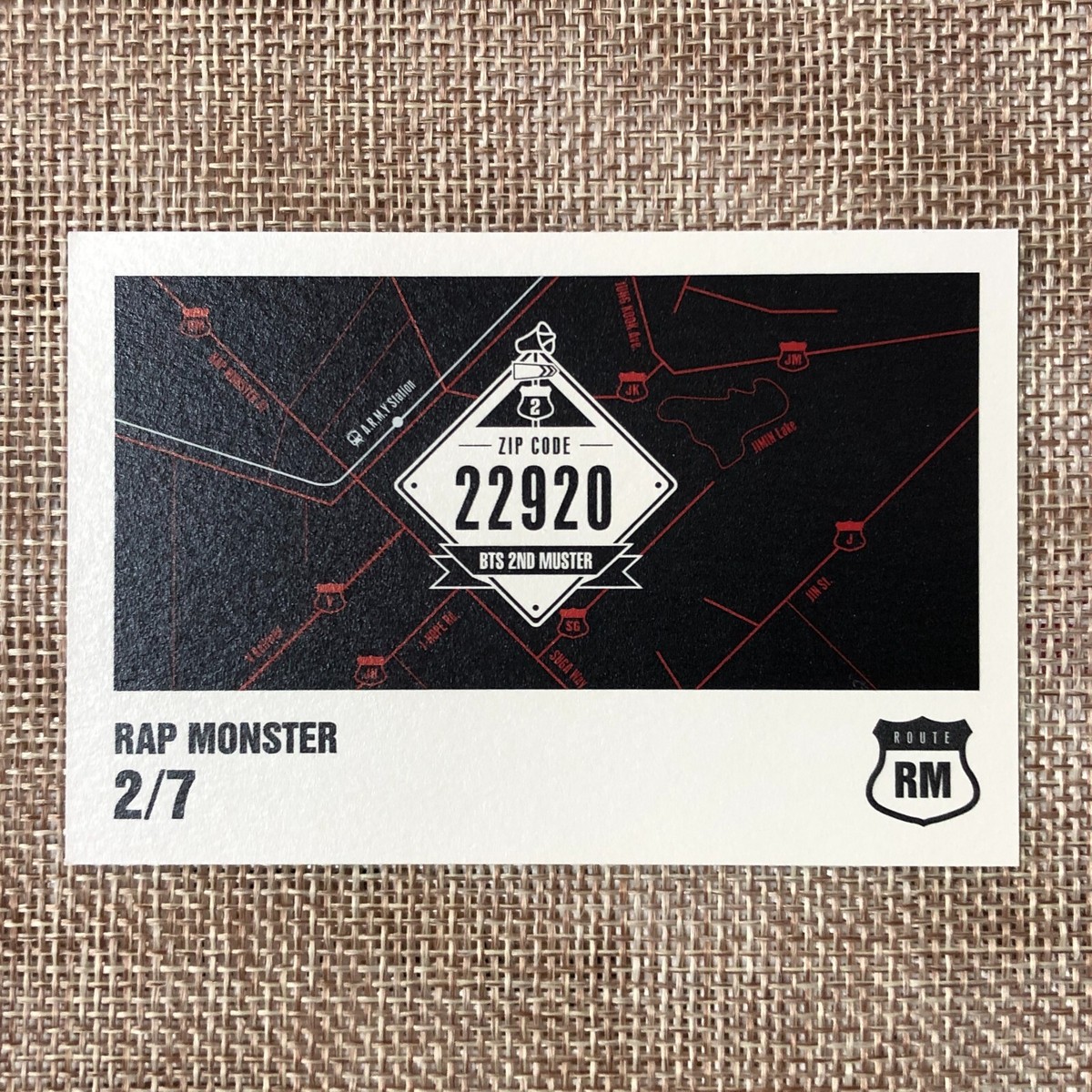 BTS RAP MONSTER RM 2/7 [ 2nd Muster ZIP CODE 22920 Official Mini