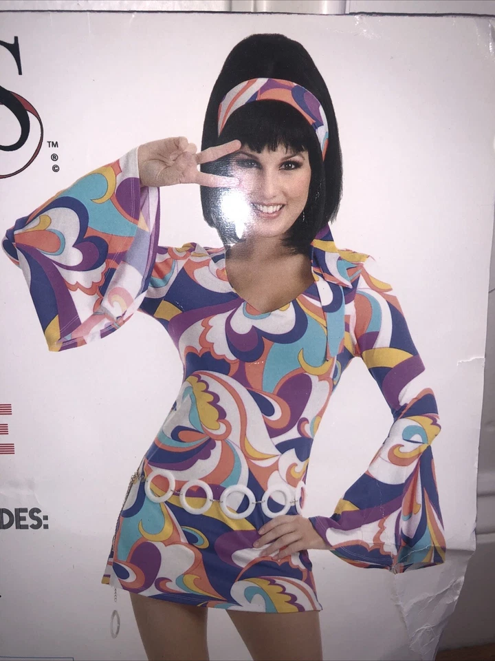 Disco Hottie Dress & Headband  Dreaming 70’s Halloween Costume Womens XL MOD New - Image 3 of 3