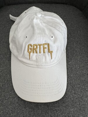 Grateful Apparel GRTFL White Hat/Gold Embroidered Logo Dead Head