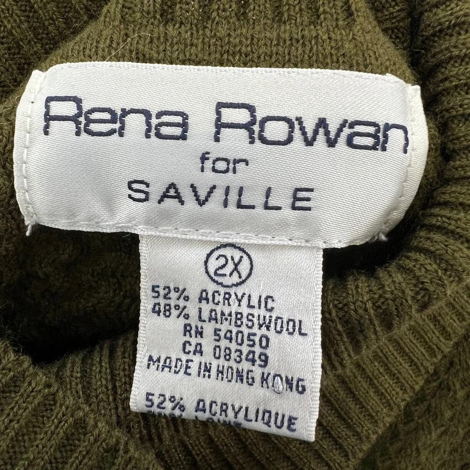 Suéter Rena Rowan Cuello Alto Mezcla Lana de Cordero Verde Oliva Texturizado 2X Foto 3 de 4