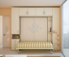 ARMADIO PONTE C/ MOBILE LETTO MATRIMONIALE A SCOMPARSA CON PISTONI A GASxCAMERA