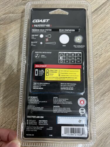 COAST Polysteel 400 Heavy Duty 570 Lumen LED Flashlight with Twist Focus - New - Picture 2 of 2