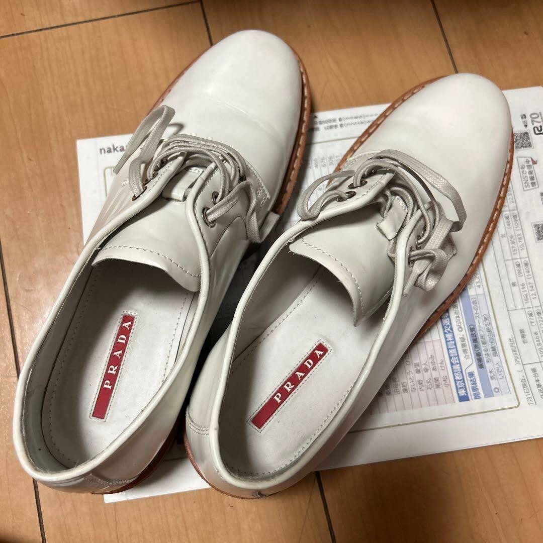 Prada Sport Oxford Leather Lace-Up Women's Shoes Made In Prada Sport Oxford Leather Lace-Up Women's Shoes Made In