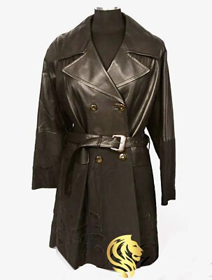 Women s Italian Black Leather & Microfiber Coat Size 8 (IT 42) Brand New NWT