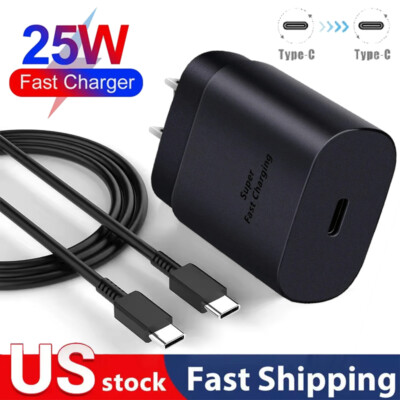 25W USB-C Super Fast Wall Charger For Samsung Galaxy S21FE S22 S23 S24 S25 Ultra