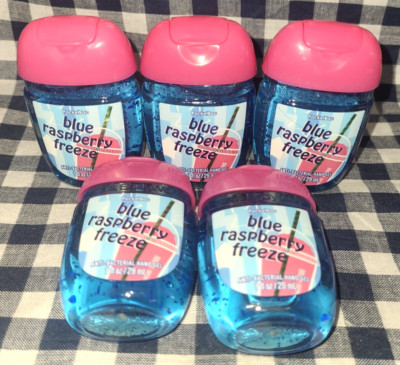 5-Pack ALL NEW Blue Raspberry Freeze PocketBac Sanitizers 1 oz Bath & Body Works