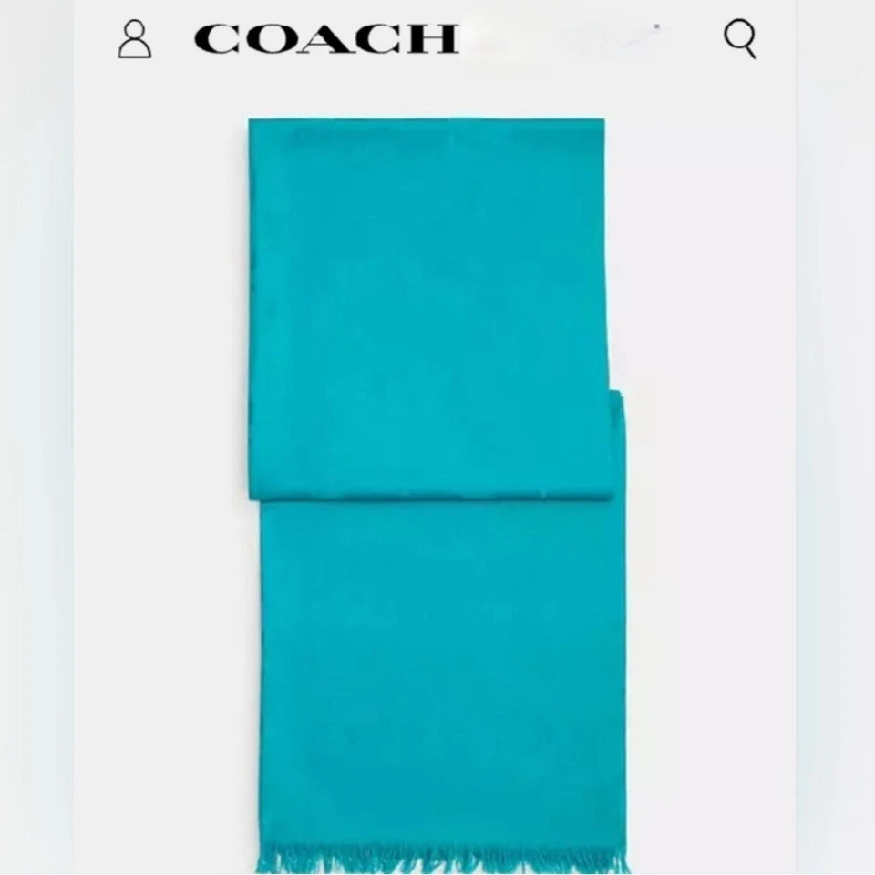 Coach 100% cachemir bufanda envolvente turquesa Foto 4 de 4
