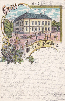 AK Gruss aus Alt-Geringswalde - Gasthaus Gasthof, Emil Lindler, Sachsen, 1903