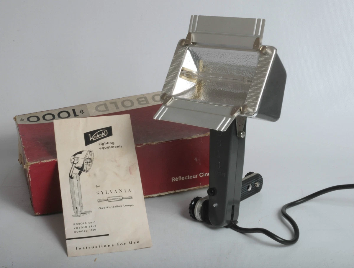 Vintage Kobold 1000 Movie Light Quartz Iodine Lamp with Box and Instructions