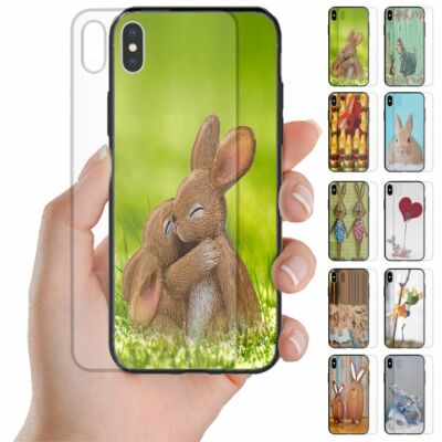 For Samsung Galaxy Series - Easter Bunny Tempered Glass Back Case Phone Cover #2