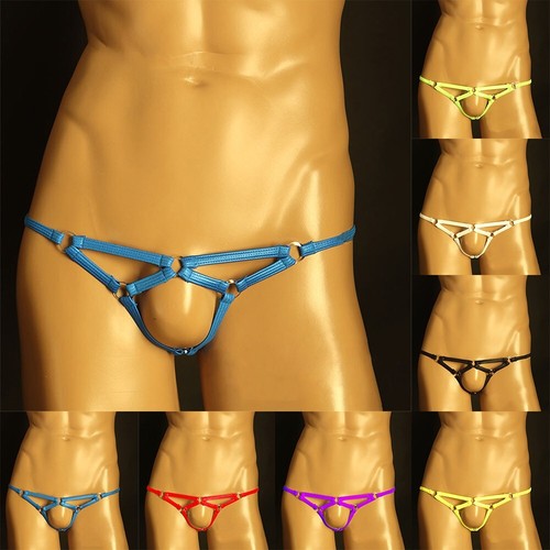 Mens String Pouch Briefs T-Back Panties Underwear Bikini Sexy Thong Lingerie - Picture 5 of 22