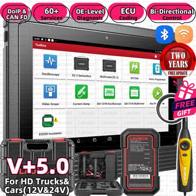 2025 LAUNCH X431 V+ 5.0 PRO3S+ OBD2 Scanner Car Diagnostic Tool Key Programming
