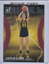 CAITLIN CLARK ROOKIE CARD Basketball RAINING 3s FOIL $$ VARIATION Fever Iowa RC!