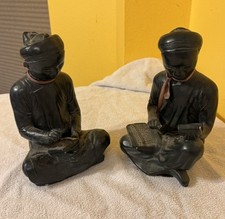 Pr Vintage Austin Productions~Mathematician and Scribe Sculptures Bookends~1961