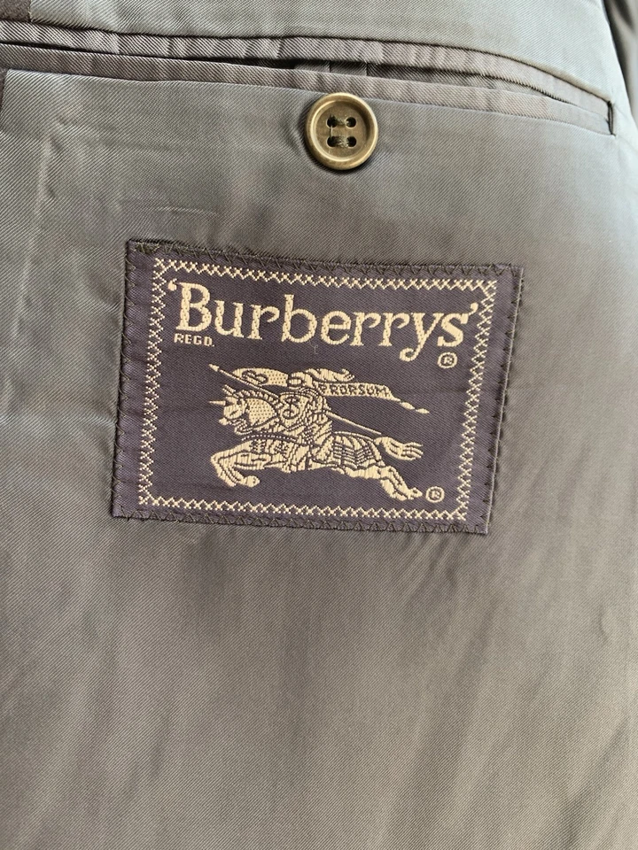 Blazer Burberrys 42 EE. UU. / 52 UE / L Hecho en Italia Lana Negra Doble Pecho #Z45 Foto 4 de 4