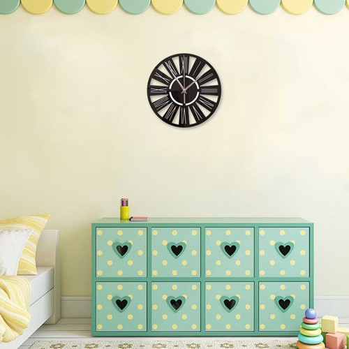 Reloj de pared redondo decoración del hogar números romanos forma pegatina de pared - Imagen 11 de 11