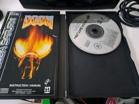 Sega Saturn Mk2 Console Controller Leads And Doom Game
