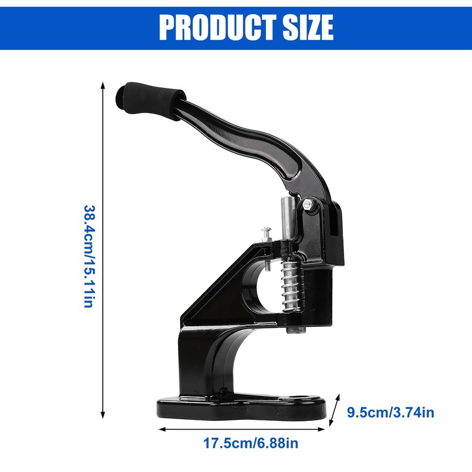 Hand Press Machine Set Snap Button Rivet Grommet Setter Tool Kit with ...