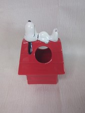 2019 Peanuts Snoopy Toothbrush or Pen Holder Red Doghouse Ceramic