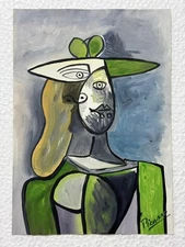 Pablo Picasso (Handmade) Drawing on antique paper Signed and Sealed size 21x29.5