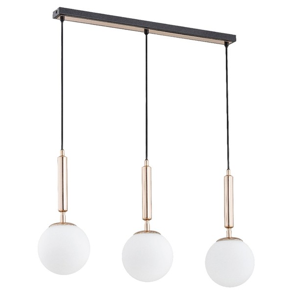 HäNgelampe 3-Flammig Glas Gold Wohnzimmer E14 L:78 Cm Pendelleuchte Esstisch-image