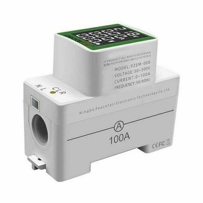 Leistungsmesser Digitalanzeige AC50-300V/100A Amperemeter-Spannungstester Strom
