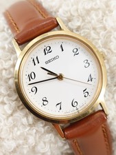 Seiko 2P21-0A30 Women's Quartz Watch 24mm Gold Arabic JDM Vintage New Battery