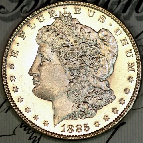 1885-P CAMEO DMPL SUPERB+ GEM BU MS MORGAN SILVER DOLLAR DC414 FROM HOARD