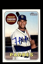 Signed Baseball Card Auto Franchy Cordero 2018 Heritage #503 Padres