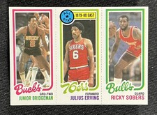 1980-81 Topps - Julius Erving, Junior Bridgeman, Ricky Sobers #49 1 146