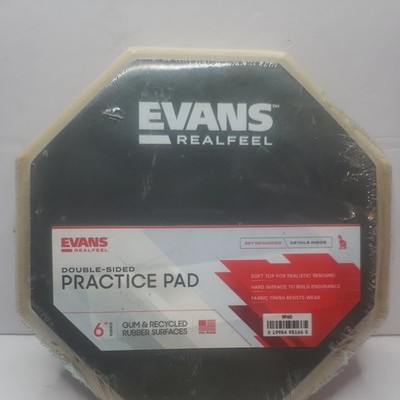 Evans RealFeel Double Sided Practice Pad 6'' Surface RF6D Gum/Rubber Surface