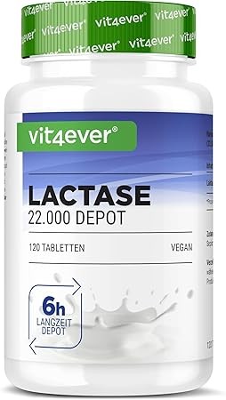 Laktase 22.000 Depot - 120 Tabletten - mit Depotwirkung Hochdosiert - Vegan - Bild 1 von 5
