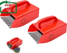 Berry Picker, 2 Pack Berry Pickers and Rakes with Metallic Comb and Ergonomic Ha