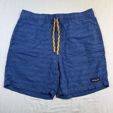 Patagonia Men  s Baggies Natural Shorts 6" Hemp Organic Cotton Stripe Lrg Hiking
