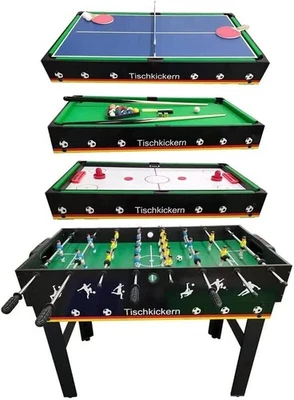 Izzy 4-in-1 Multi-Kicker Tischfußball Billard Tischtennis Air Hockey - Wie Neu - Bild 1 von 4