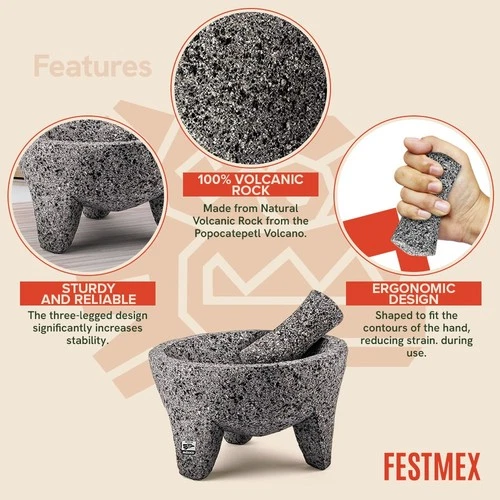 Festmex Mexican Mortar & Pestle - Thumbnail 3