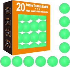 3 Star Green Ping Pong Balls 40mm Premium ABS Plastic - 20 Pack High Bounce